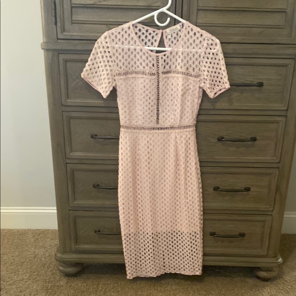 Elegant Pink Lace Dress